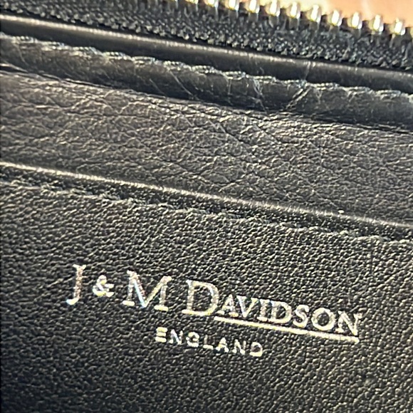 J&M Davidson SMALL ZIP AROUND PURSE WITH STUDS Leather Case Wallet Long Silver - Picture 12 of 16
